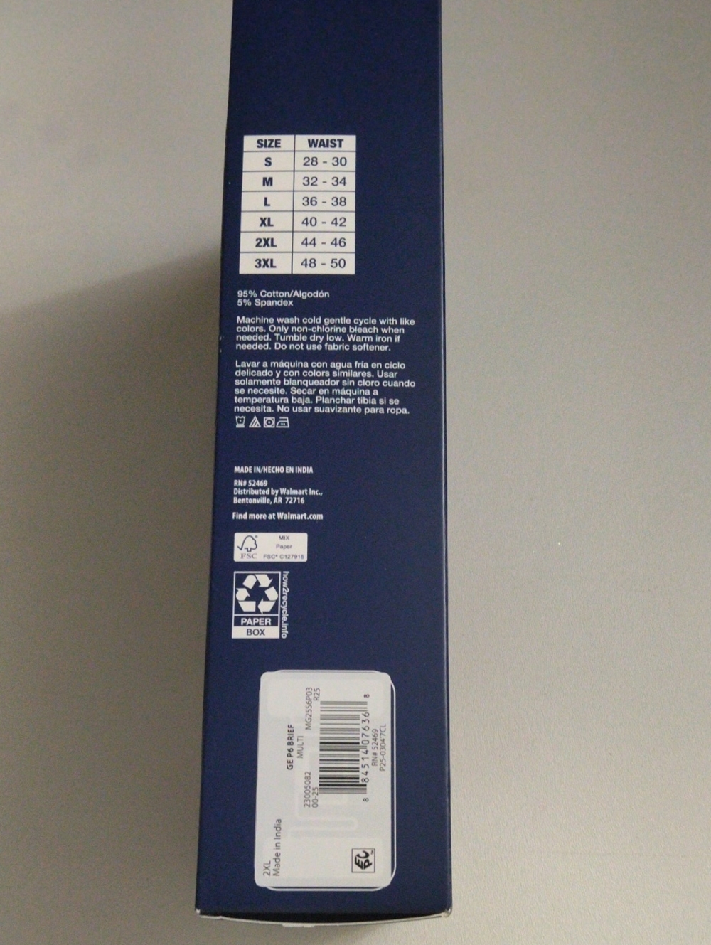 George 6 Pack Boxer Briefs Mens 2XL (44-46) 95% Cotton Tag Free Comfort New - Picture 2 of 2